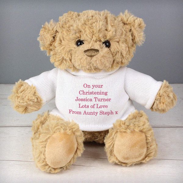 (image for) Personalised Pink Teddy Message Bear - Click Image to Close
