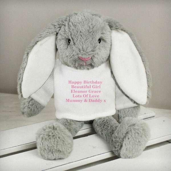 (image for) Personalised Pink Message Bunny - Click Image to Close