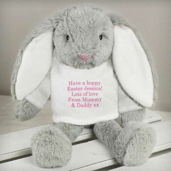 (image for) Personalised Pink Message Bunny - Click Image to Close