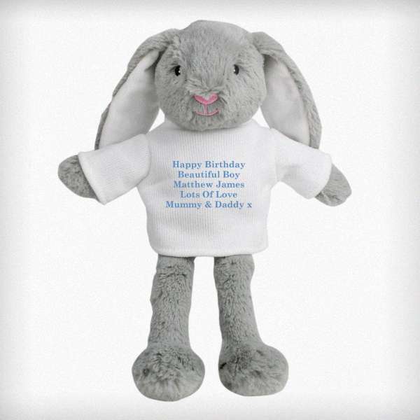 (image for) Personalised Blue Message Bunny - Click Image to Close