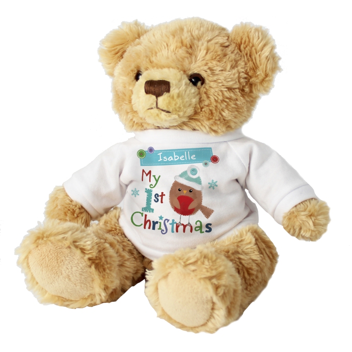 Modal Additional Images for Personalised Felt Stitch Robin 'My 1st Christmas' Teddy