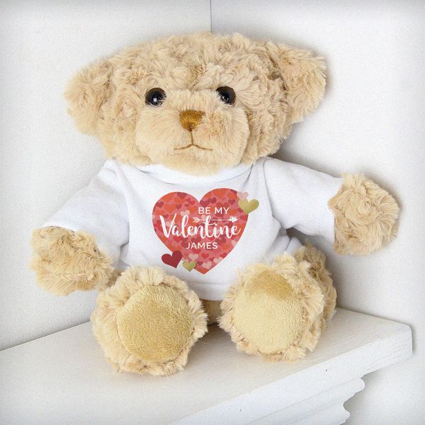 (image for) Personalised Valentine's Day Confetti Hearts Teddy - Click Image to Close