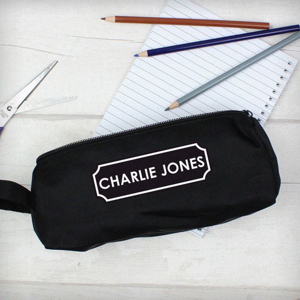 (image for) Personalised Black Pencil Case - Click Image to Close