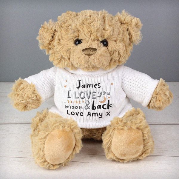 Modal Additional Images for Personalised To the Moon and Back Teddy Bear