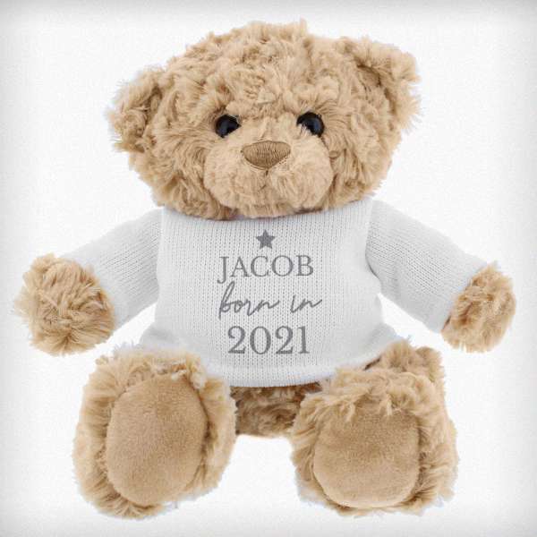 Modal Additional Images for Personalised Born In Teddy Bear