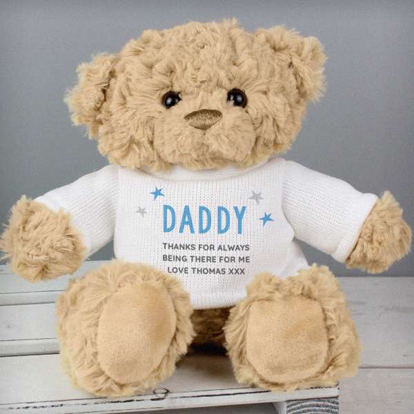 (image for) Personalised Blue Name & Message Teddy Bear - Click Image to Close