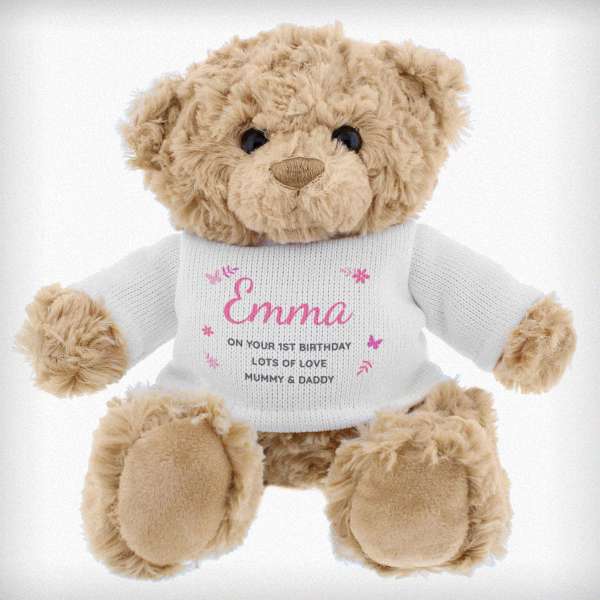 Modal Additional Images for Personalised Pink Name & Message Teddy Bear