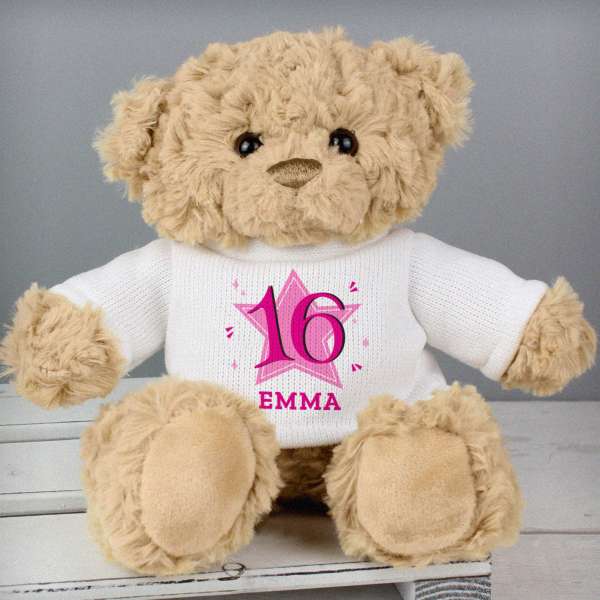 (image for) Personalised Pink Big Age Teddy Bear - Click Image to Close