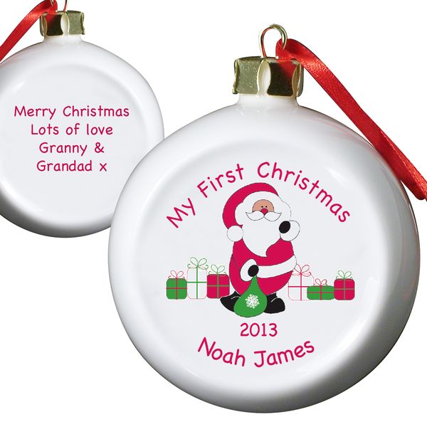 Modal Additional Images for Personalised Santa with Presents Bauble