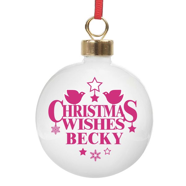 Modal Additional Images for Personalised Christmas Wishes Bauble
