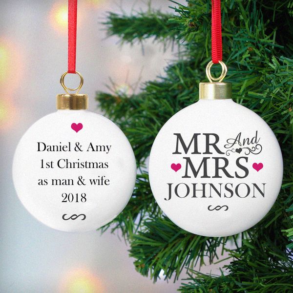 (image for) Personalised Mr & Mrs Bauble - Click Image to Close