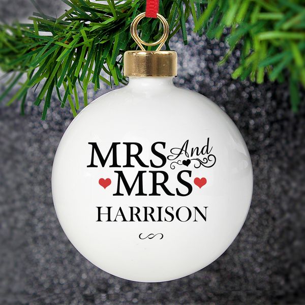 (image for) Personalised Mrs & Mrs Bauble - Click Image to Close