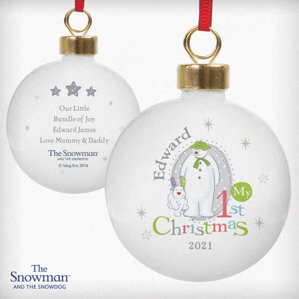 Modal Additional Images for Personalised The Snowman and the Snowdog My 1st Christmas Bauble