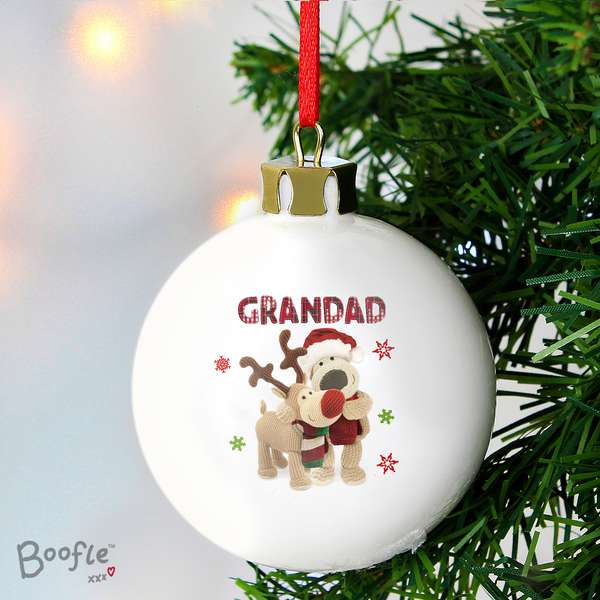 Modal Additional Images for Personalised Boofle Christmas Reindeer Bauble