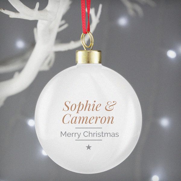 (image for) Personalised Classic Gold Star Christmas Bauble - Click Image to Close