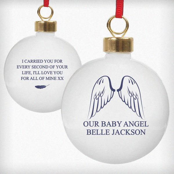 (image for) Personalised Angel Wings Bauble - Click Image to Close