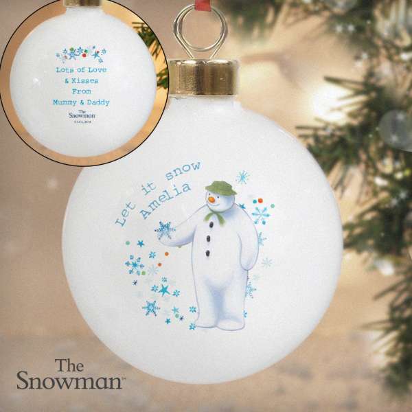 (image for) Personalised The Snowman Let it Snow Bauble - Click Image to Close