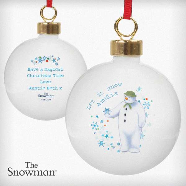 (image for) Personalised The Snowman Let it Snow Bauble - Click Image to Close