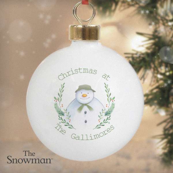 (image for) Personalised The Snowman Winter Garden Bauble - Click Image to Close