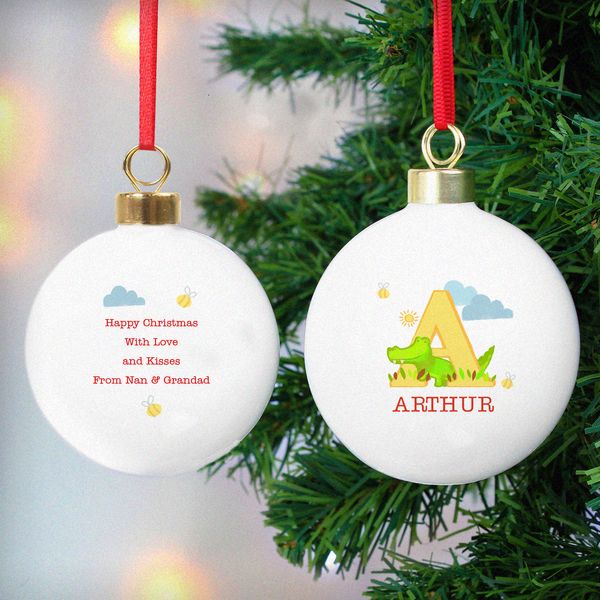 (image for) Personalised Animal Alphabet Bauble - Click Image to Close