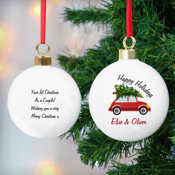 Modal Additional Images for Personalised 'Driving Home For Christmas' Bauble