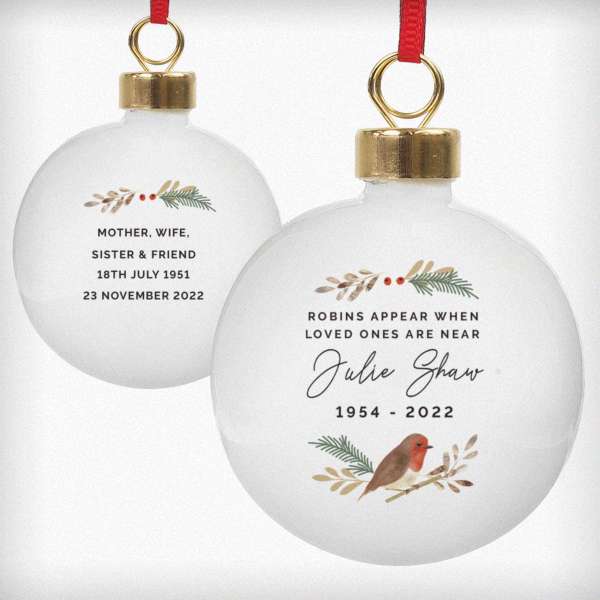 Modal Additional Images for Personalised Robin Bauble