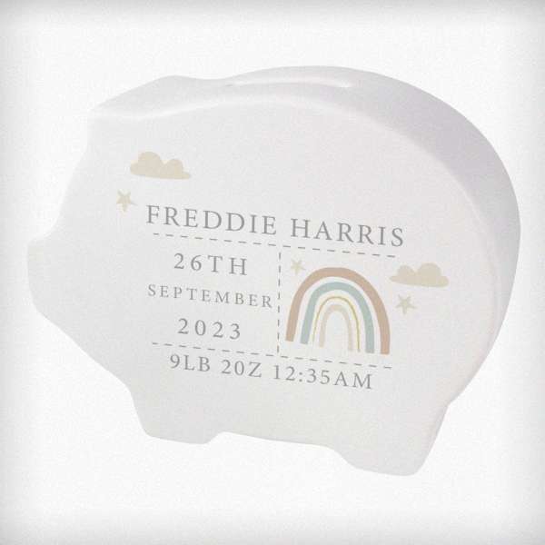 Modal Additional Images for Personalised Rainbow Piggy Bank