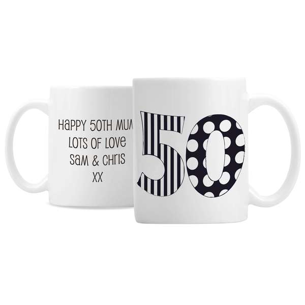 Modal Additional Images for Personalised Monotone Numbers Mug