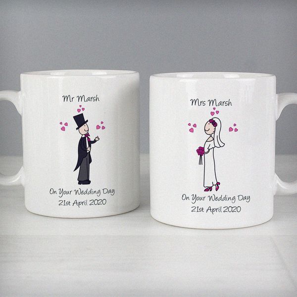 (image for) Personalised Bride & Groom Mug Set - Click Image to Close