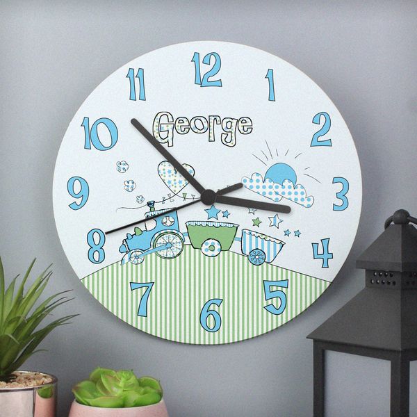 (image for) Personalised Whimsical Train Clock - Click Image to Close