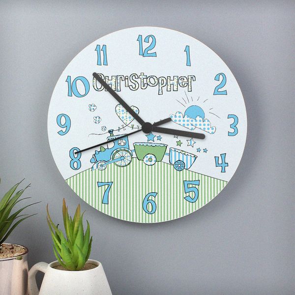 (image for) Personalised Whimsical Train Clock - Click Image to Close