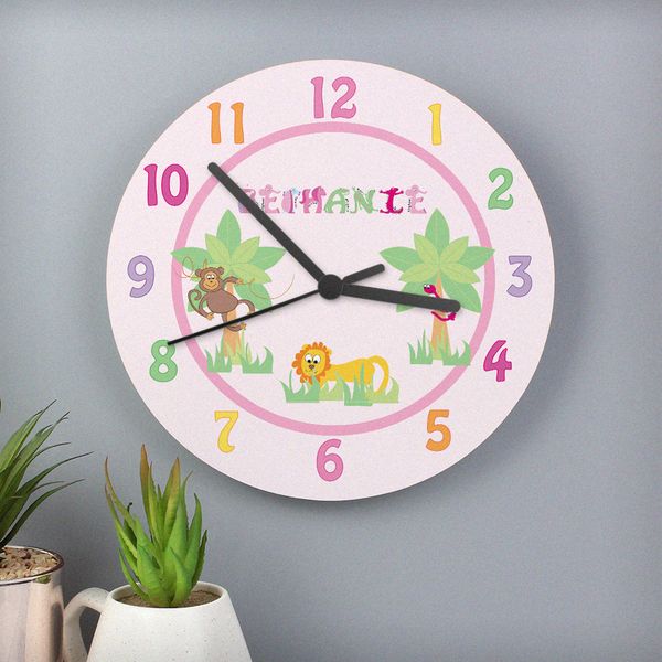 Modal Additional Images for Personalised Animal Alphabet Girls Clock