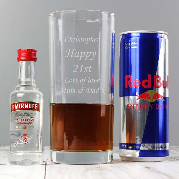 (image for) Personalised Vodka and Red Bull Gift Set - Click Image to Close