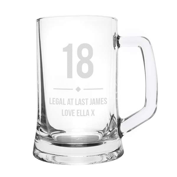 (image for) Personalised Big Age Glass Pint Stern Tankard - Click Image to Close