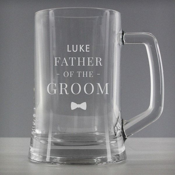 (image for) Personalised Father of the Groom Pint Stern Tankard - Click Image to Close