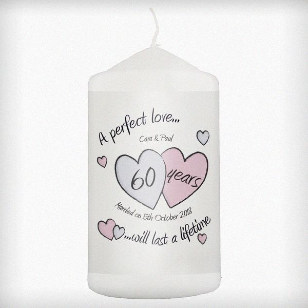 Modal Additional Images for Personalised A Perfect Love Diamond Anniversary Candle