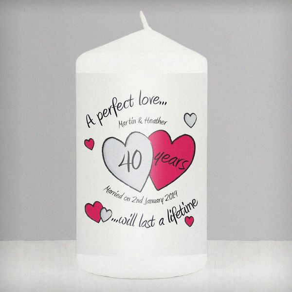 (image for) Personalised A Perfect Love Ruby Anniversary Candle - Click Image to Close
