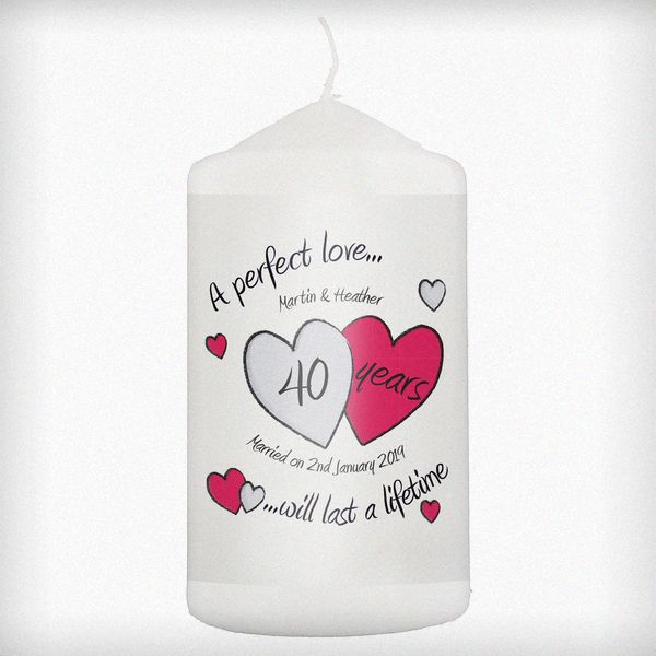 (image for) Personalised A Perfect Love Ruby Anniversary Candle - Click Image to Close
