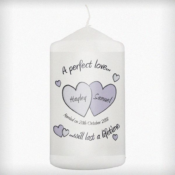 Modal Additional Images for Personalised A Perfect Love Wedding Candle