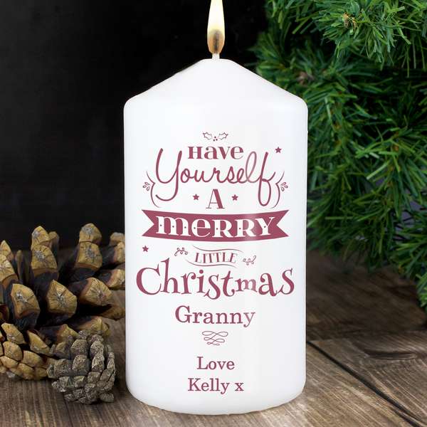Modal Additional Images for Personalised Have Yourself A Merry Little Christmas Candle