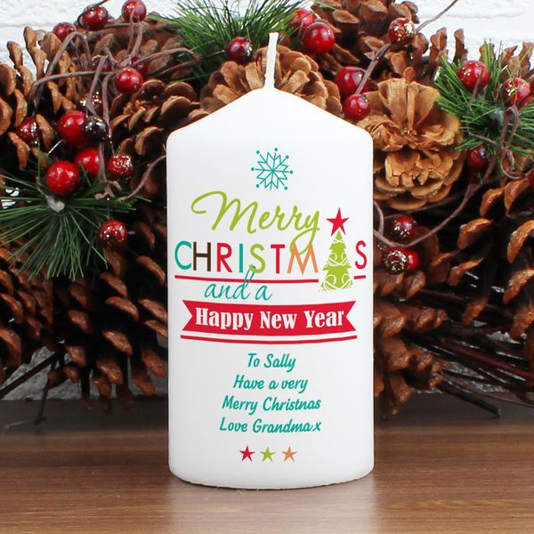 Modal Additional Images for Personalised Bright Christmas Candle
