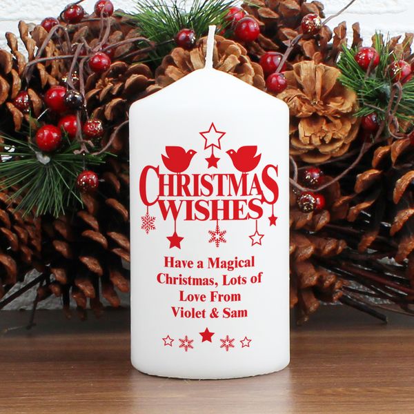 Modal Additional Images for Personalised Christmas Wishes Candle