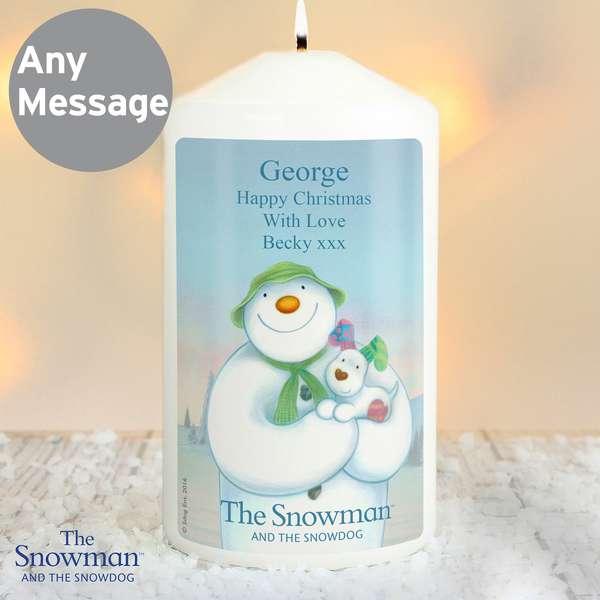 (image for) Personalised The Snowman and the Snowdog Candle - Click Image to Close