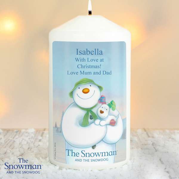 Modal Additional Images for Personalised The Snowman and the Snowdog Candle