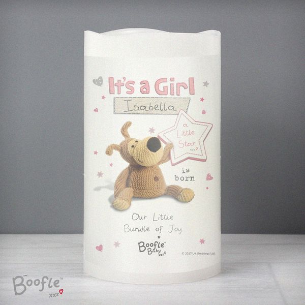 (image for) Personalised Boofle It's a Girl Nightlight LED Candle - Click Image to Close