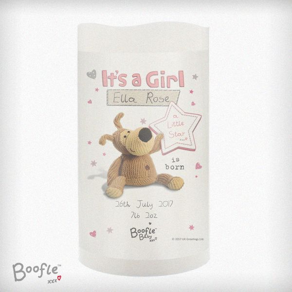Modal Additional Images for Personalised Boofle It's a Girl Nightlight LED Candle