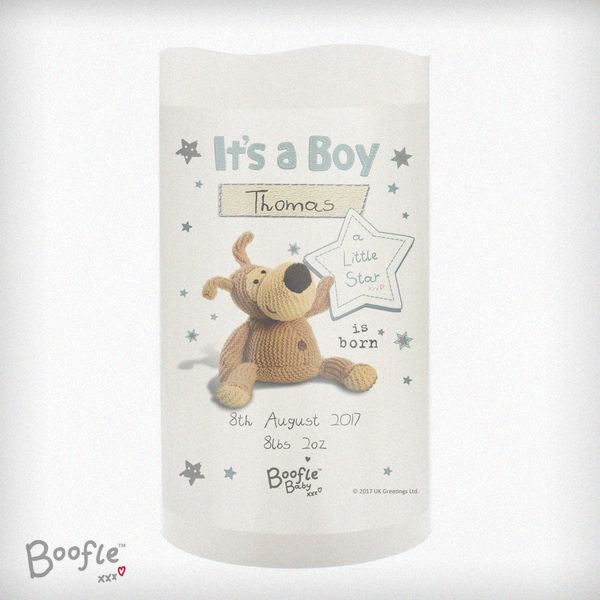 Modal Additional Images for Personalised Boofle It's a Boy Nightlight LED Candle