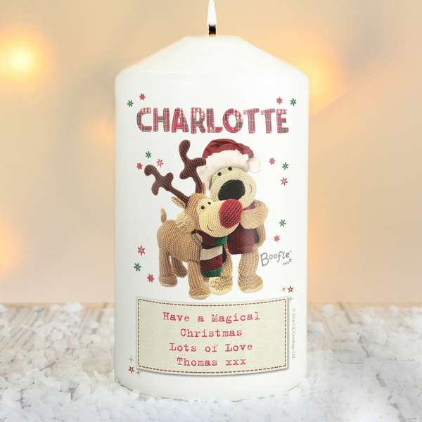 (image for) Personalised Boofle Christmas Reindeer Candle - Click Image to Close