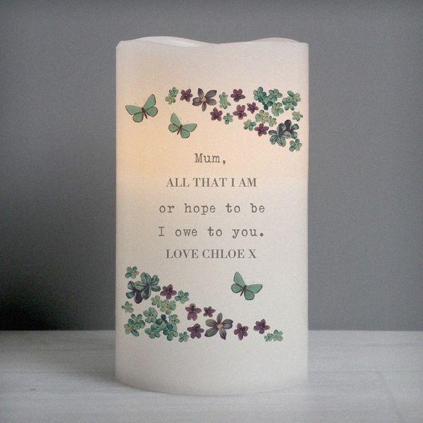 Modal Additional Images for Personalised Forget Me Not LED Candle