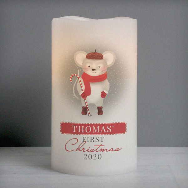Modal Additional Images for Personalised '1st Christmas' Mouse Nightlight LED Candle